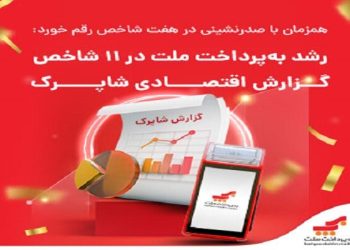 رشد «به‌پرداخت ملت» در ۱۱ شاخص گزارش اقتصادی شاپرک